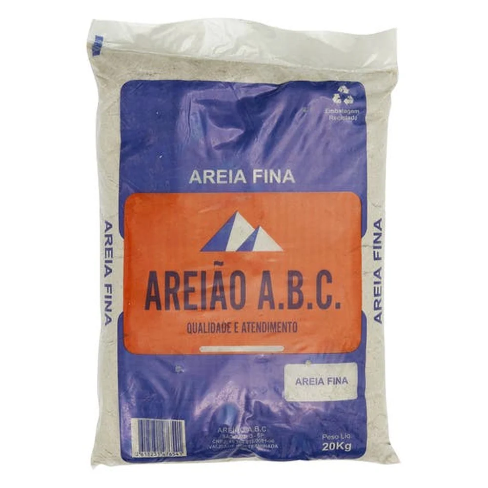 Areia Fina Lavada Saco De 20Kg