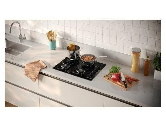 Cooktop 4 Bocas a Gás GLP Continental Mesa de Vidro Preto Acendimento Automático KC4GR