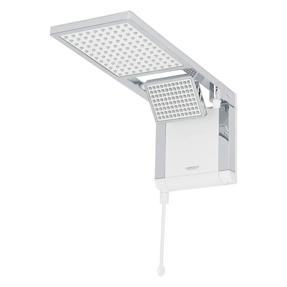 Chuveiro Elétrico Eletrônico 220V 6800w Branco e Cromado Quadrado Acqua Duo Ultra Lorenzetti