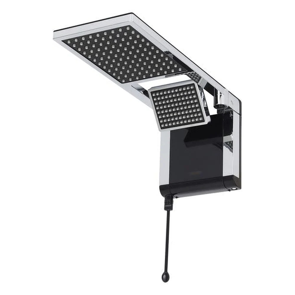 Chuveiro Elétrico Eletrônico 220V 6800w Preto e Cromado Quadrado Acqua Duo Ultra Lorenzetti