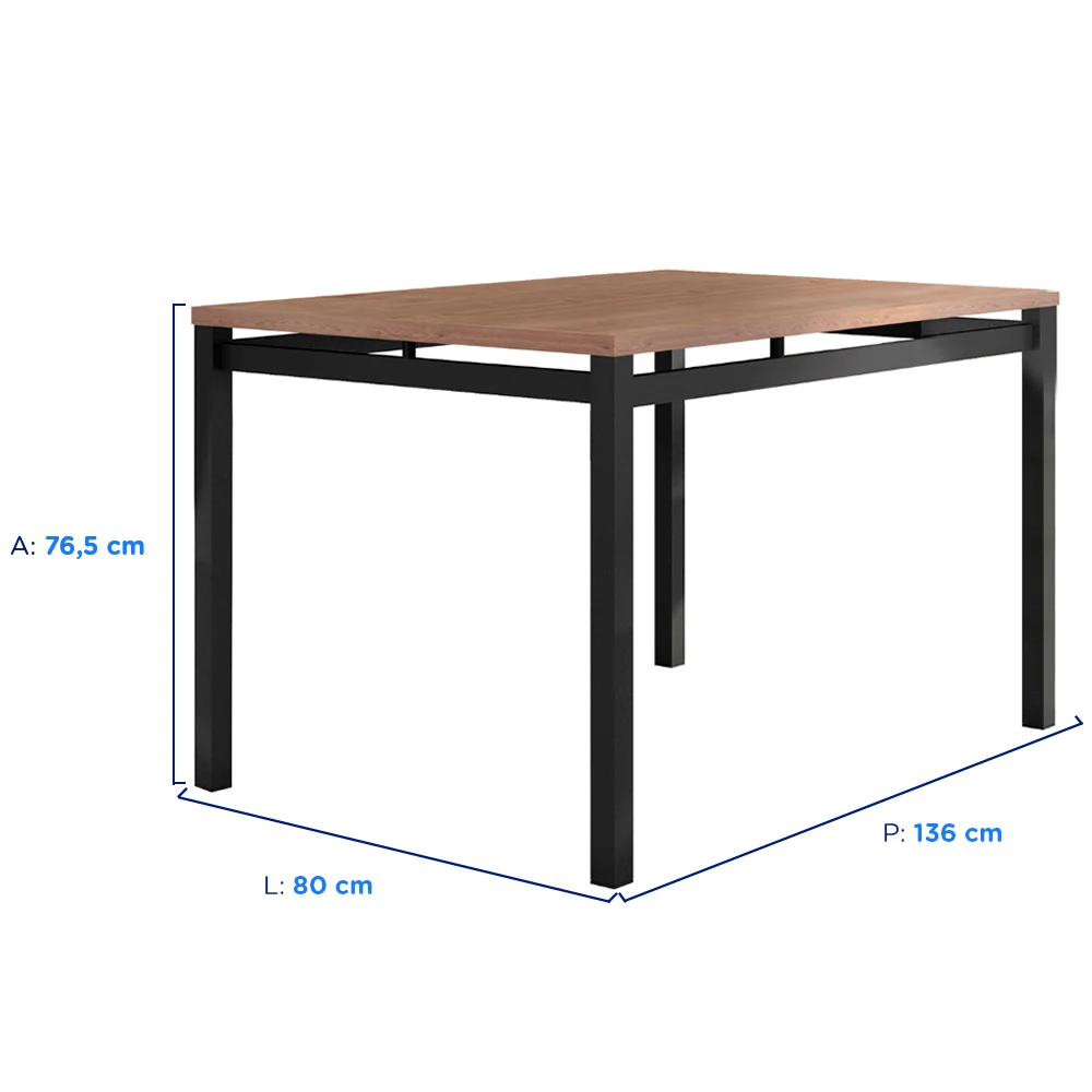 Conjunto de Mesa 4 Cadeiras Tampo MDP BP Valencia Fabone