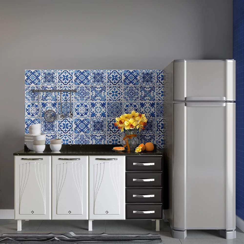 Balcão com Tampo 3 Portas 4 Gavetas 160cm Telasul Star
