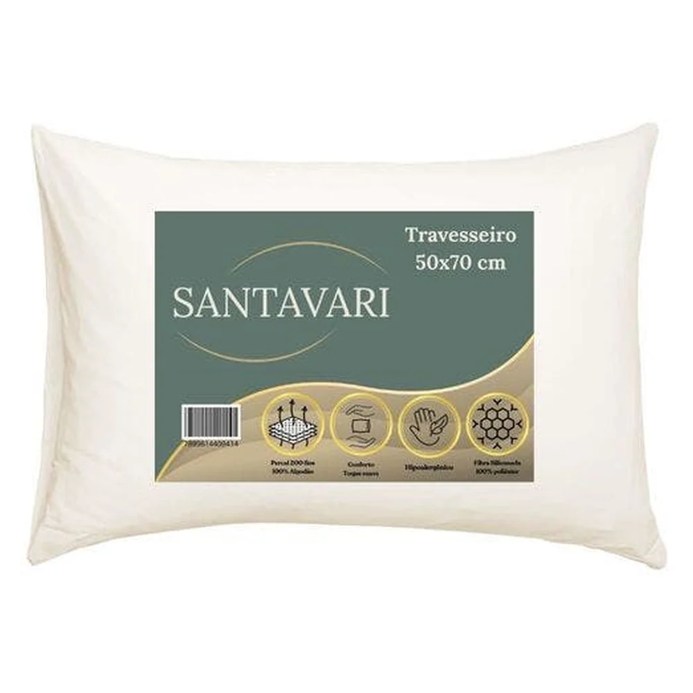 Kit 4 Travesseiros 70x50 cm Percal 100% Algodão Padrão Hotel Hipoalergênico