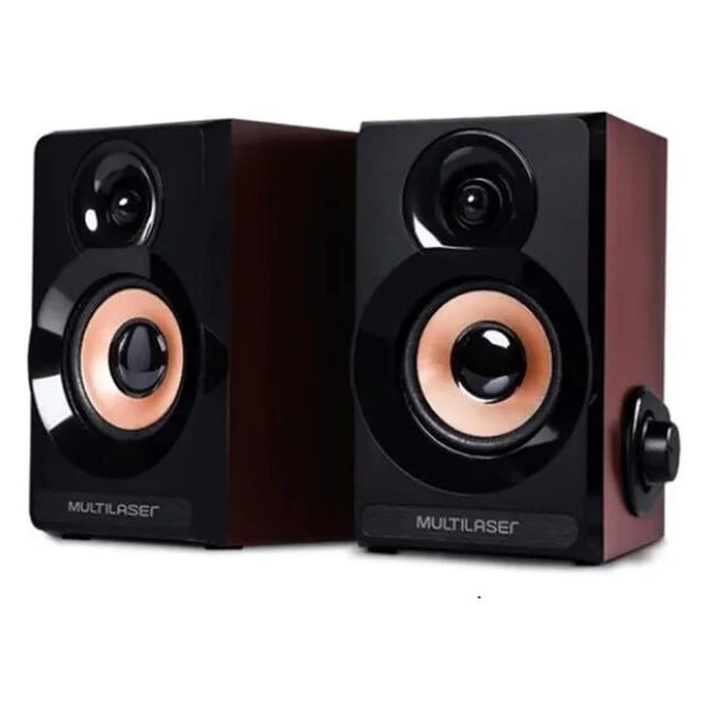 Caixa De Som Madeira Pc Notebook 6w Rms Multilaser Sp261