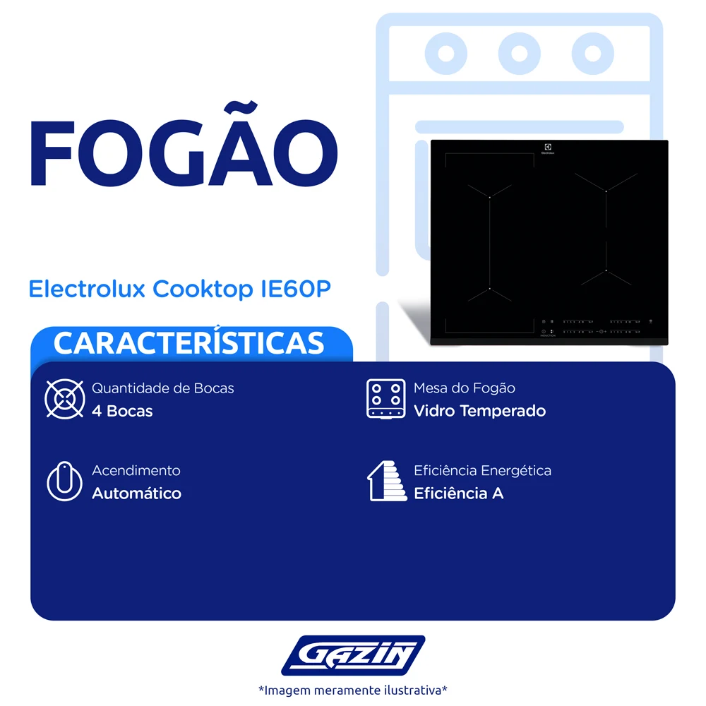 Cooktop Electrolux 4 Bocas por Indução Automático com Zona Unicook