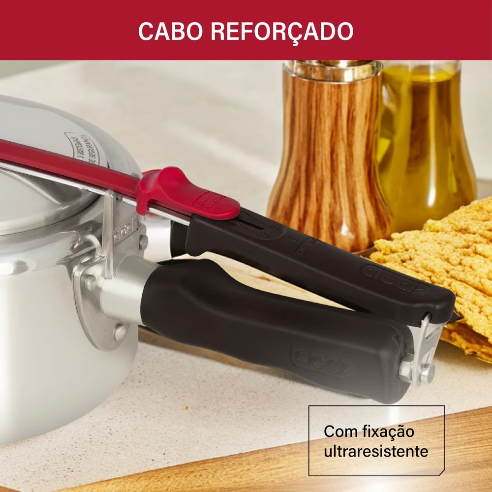 Panela de Pressão Clock Alumínio 3L com Fechamento Interno