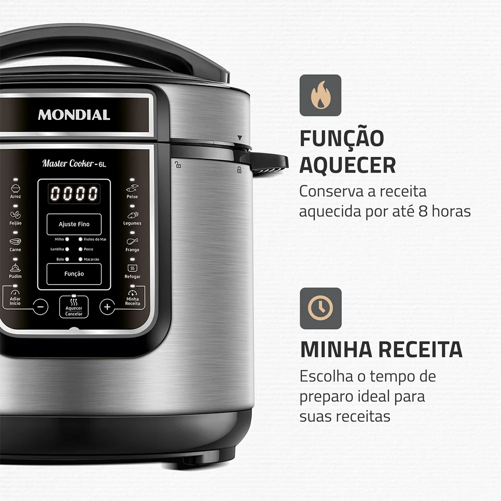 Panela Elétrica de Pressão Digital Mondial MasterCook 6L PE60