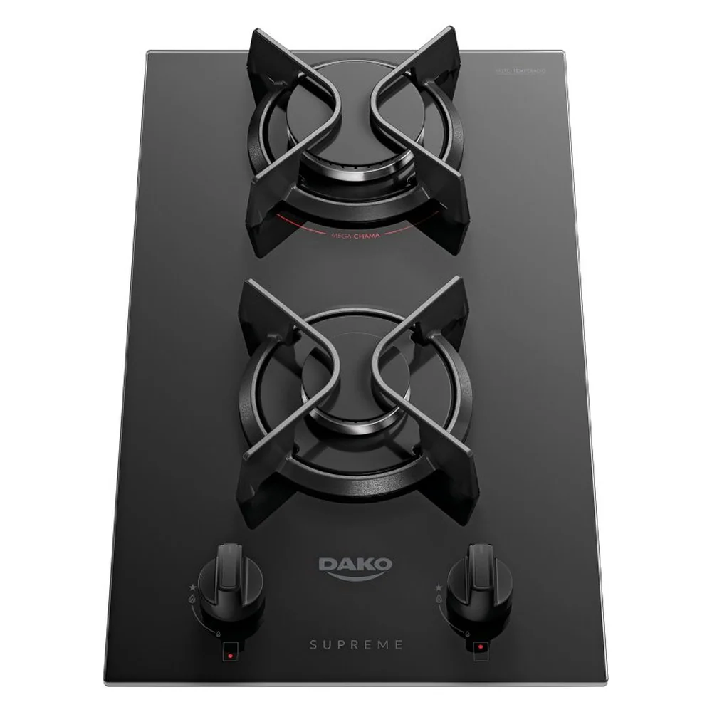 Cooktop 2 Bocas com Mesa de Vidro Dako Supreme Bivolt