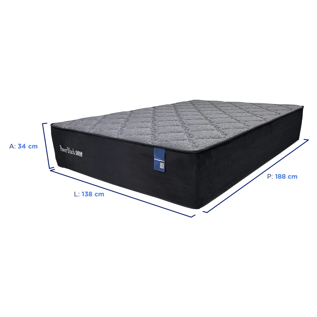 Colchão Cama Box Gazin Molas PowerBlue Casal Power Black 138x188