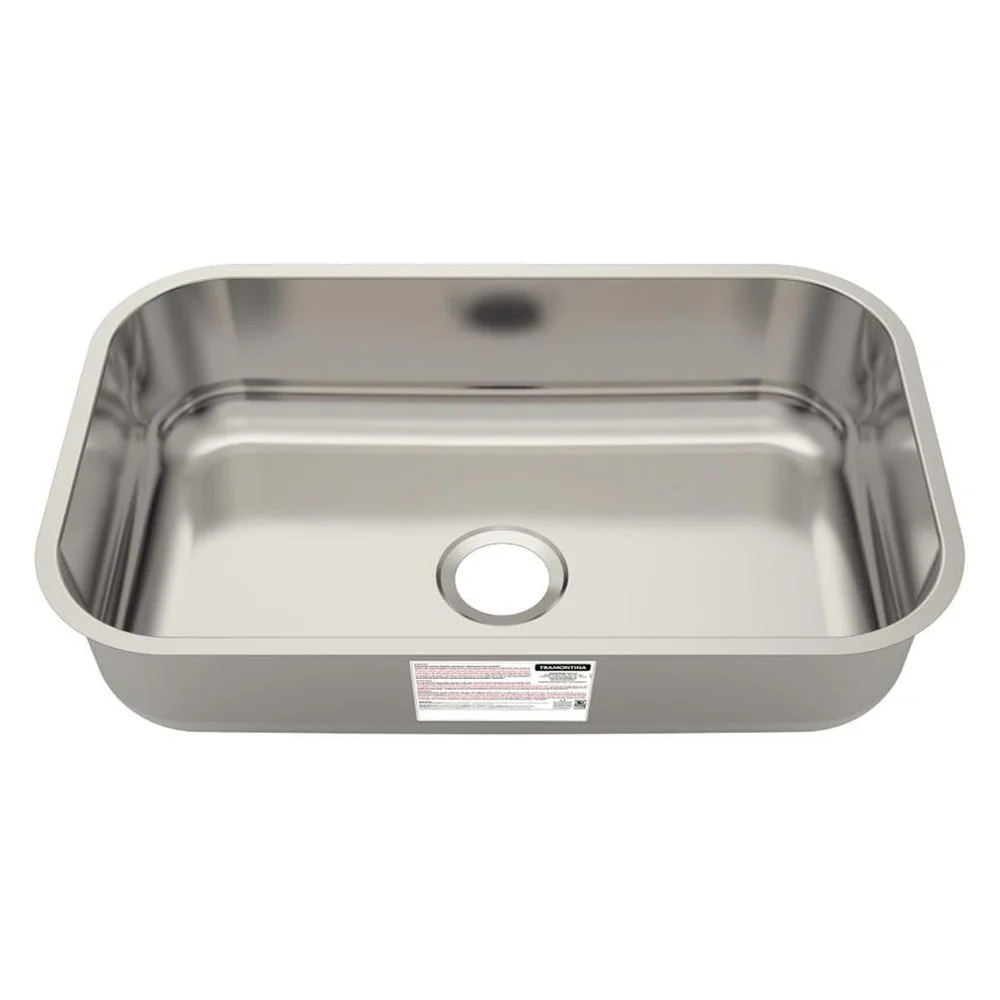 Cuba de Embutir Tramontina 56 x 34 x 14 cm Basic 56 BL Standard em Aço Inox Sem Válvula
