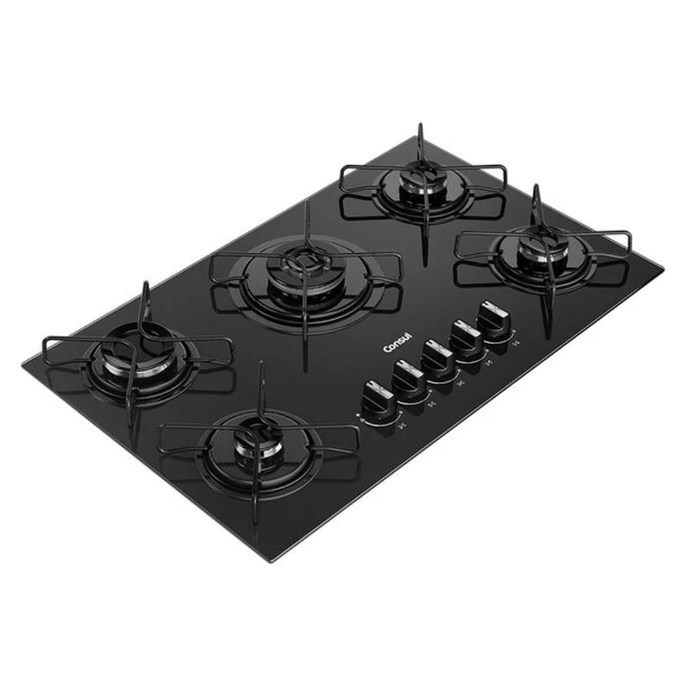 Cooktop 5 Bocas a Gás Consul, Mesa de Vidro Temperado - CDS75AE