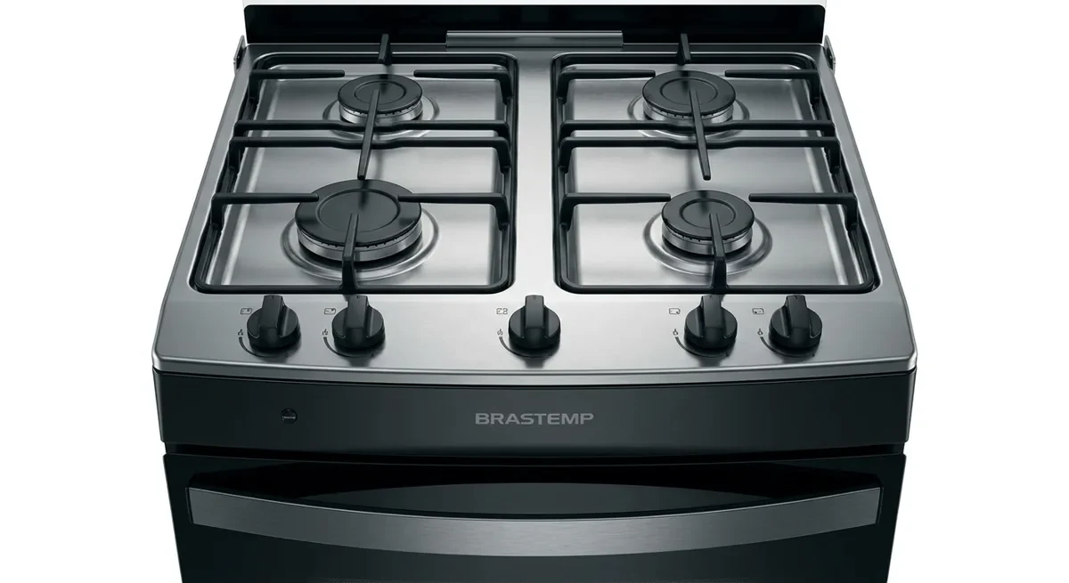 Fogão 4 Bocas Brastemp BFO4NBB com Mesa de Inox
