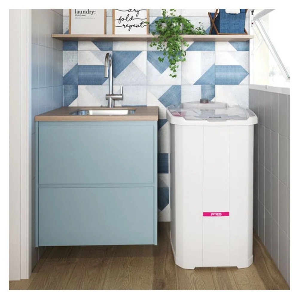 Lavadora De Roupa Semiautomática Tanquinho Sem Dreno Inverter 16kg Práxis